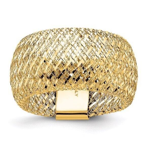 Leslie's 14K Yellow Gold Mesh Stretch Ring – Made in ItalyLifetime Guarantee